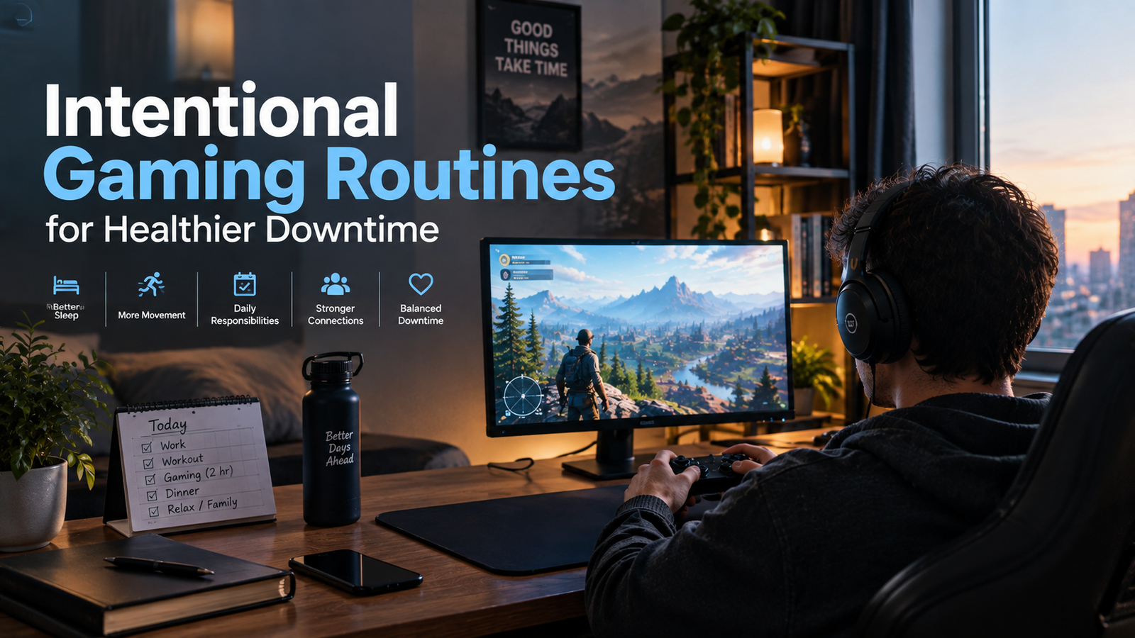 Intentional gaming routines for healthier downtime